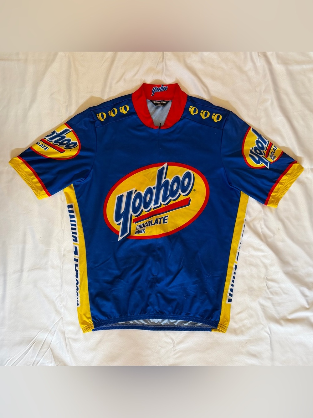 Vintage Pearl Izumi Cycling Jersey - Youhoo Blue & Red with Yellow Accent